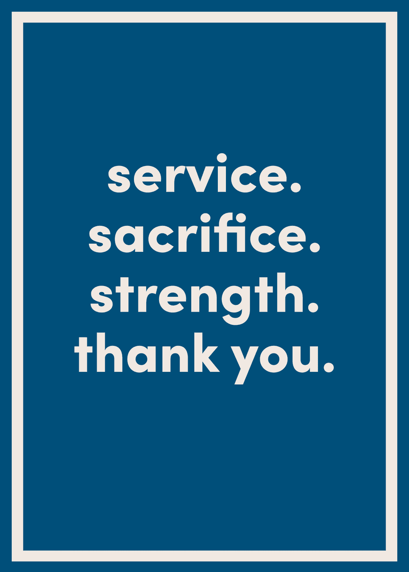 Thank You For Your Sacrifice Greeting Card - Image 2