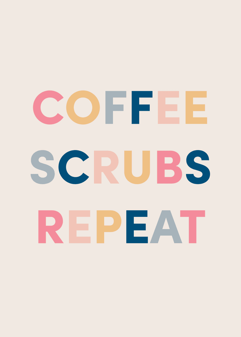 Coffee Scrubs Repeat Greeting Card - Image 2